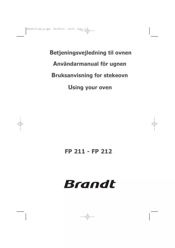 Mode d'emploi BRANDT FP212XN1