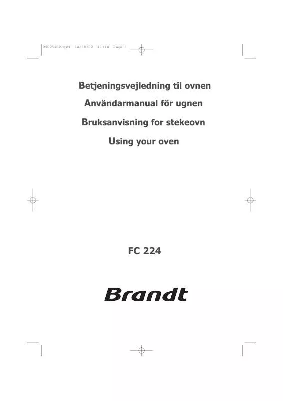 Mode d'emploi BRANDT FP224WN1