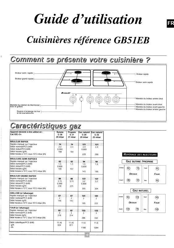 Mode d'emploi BRANDT GB51EB