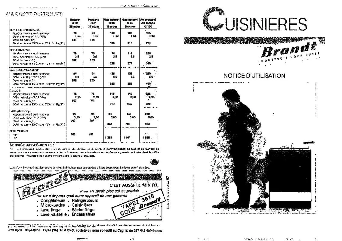 Mode d'emploi BRANDT GN610