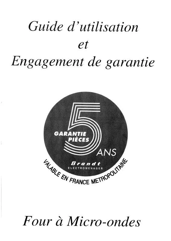 Mode d'emploi BRANDT GTF935