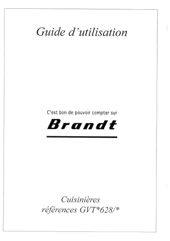 Mode d'emploi BRANDT GVTB628