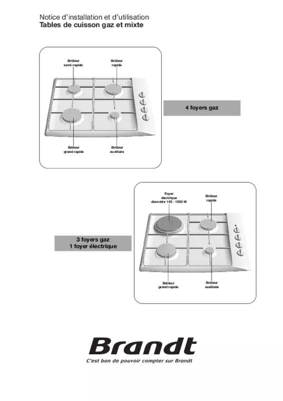 Mode d'emploi BRANDT HFA11D1F