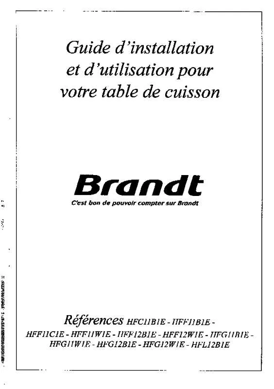 Mode d'emploi BRANDT HFF11B1E