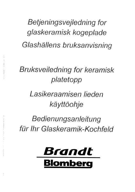 Mode d'emploi BRANDT HHH75B1N