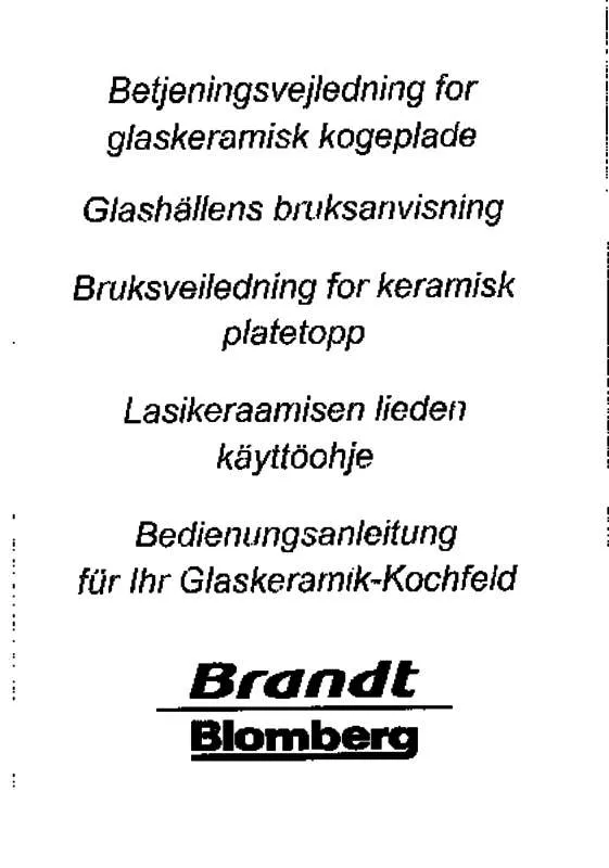 Mode d'emploi BRANDT HKH26B1N