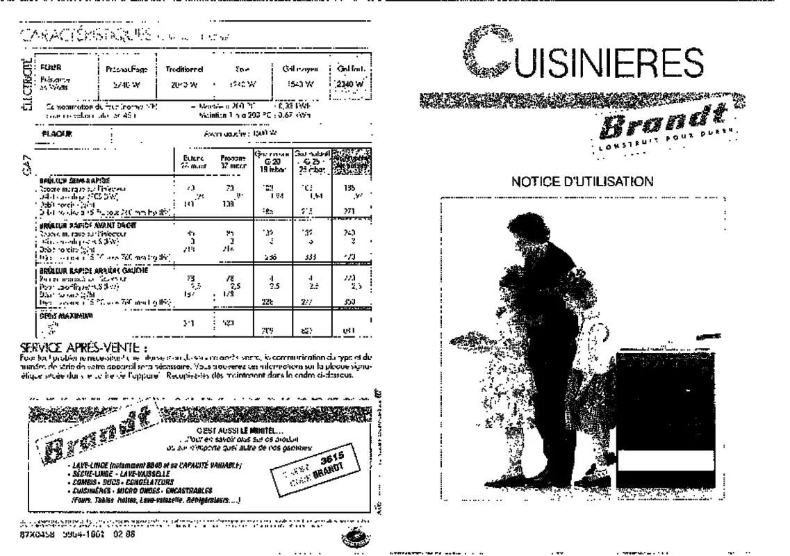 Mode d'emploi BRANDT K5026B