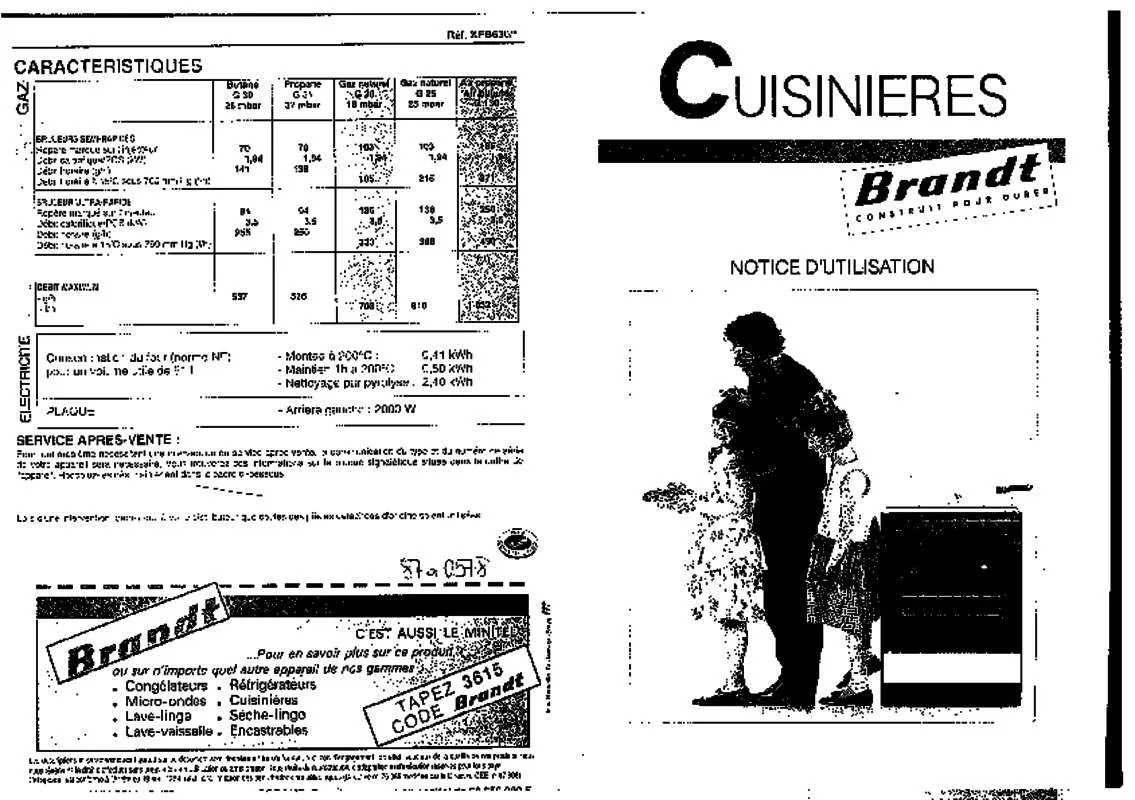 Mode d'emploi BRANDT KFB630