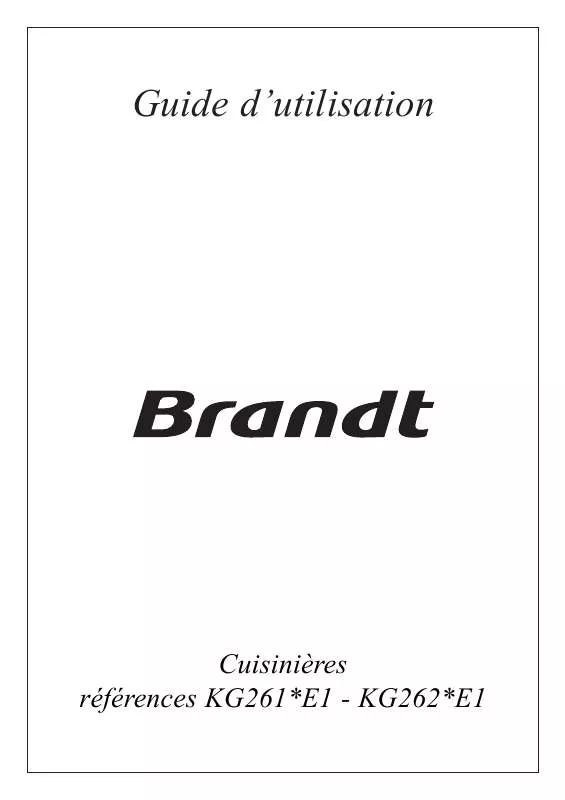 Mode d'emploi BRANDT KG261TE1