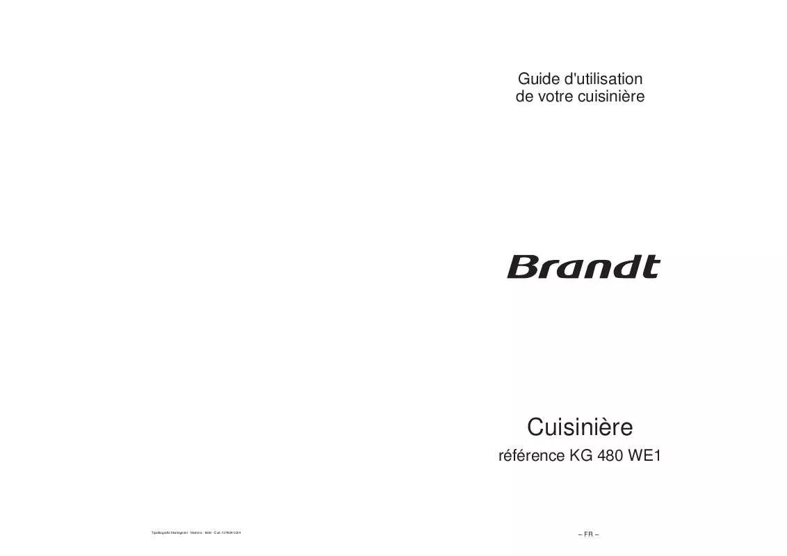 Mode d'emploi BRANDT KG480WE1