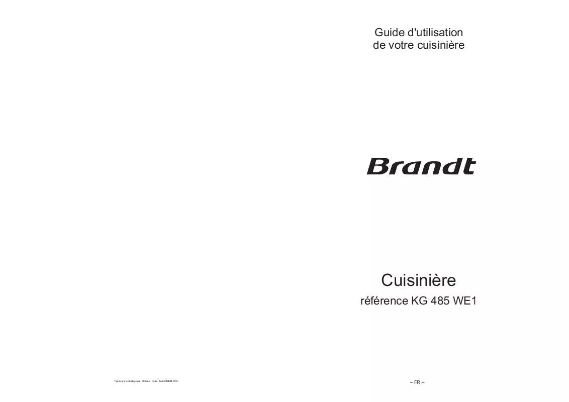 Mode d'emploi BRANDT KG485WE1