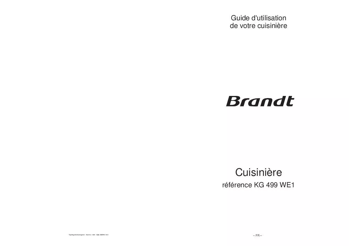 Mode d'emploi BRANDT KG499WE1