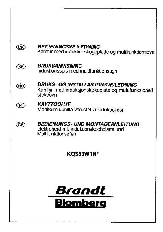 Mode d'emploi BRANDT KQS83W1N