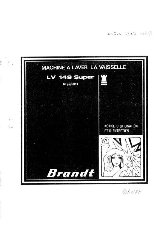 Mode d'emploi BRANDT LV149S