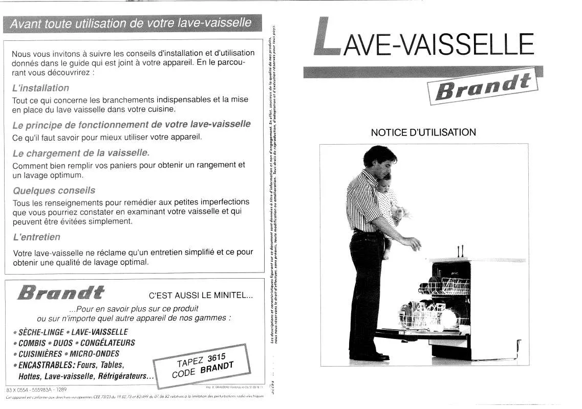 Mode d'emploi BRANDT LV296