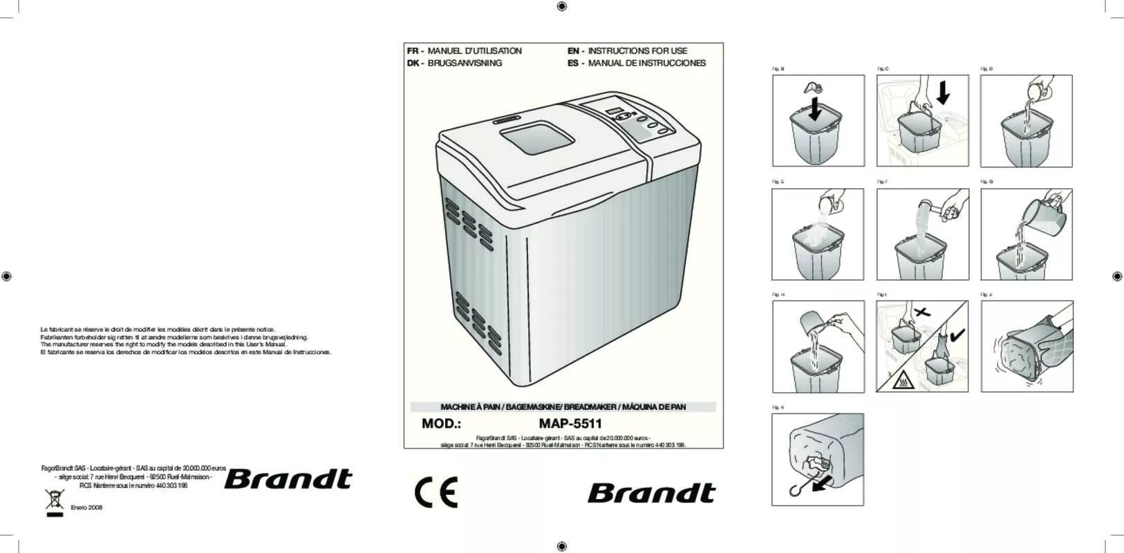 Mode d'emploi BRANDT MAP-5511