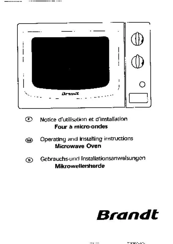 Mode d'emploi BRANDT MEE51B1E