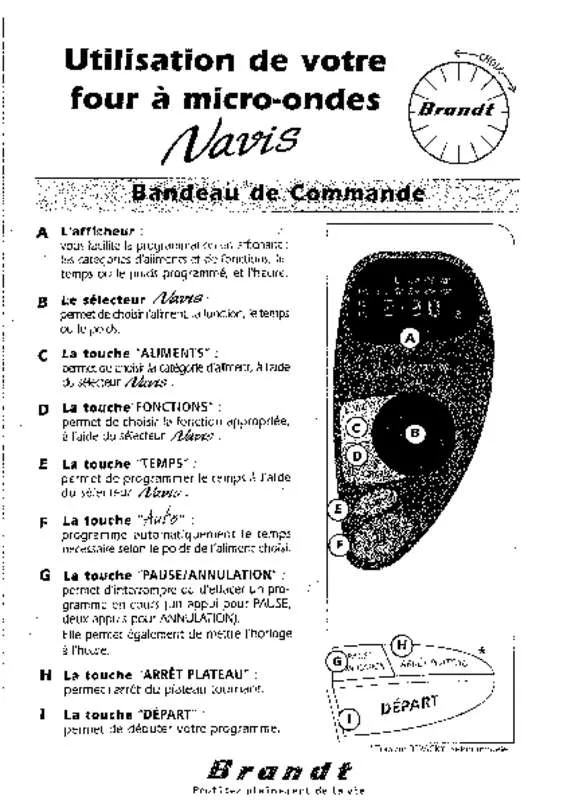 Mode d'emploi BRANDT NAVIS