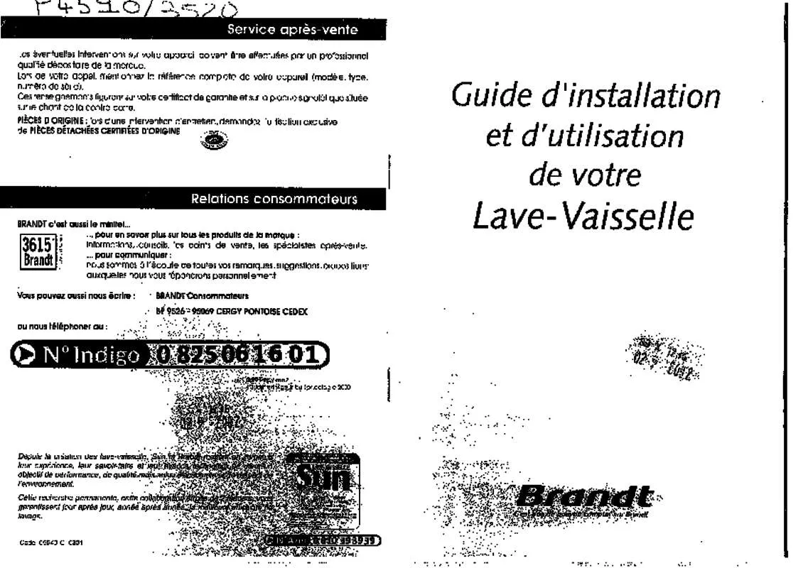 Mode d'emploi BRANDT P4510C