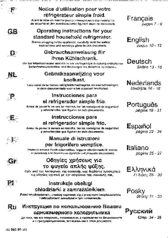 Mode d'emploi BRANDT SC32JWKK