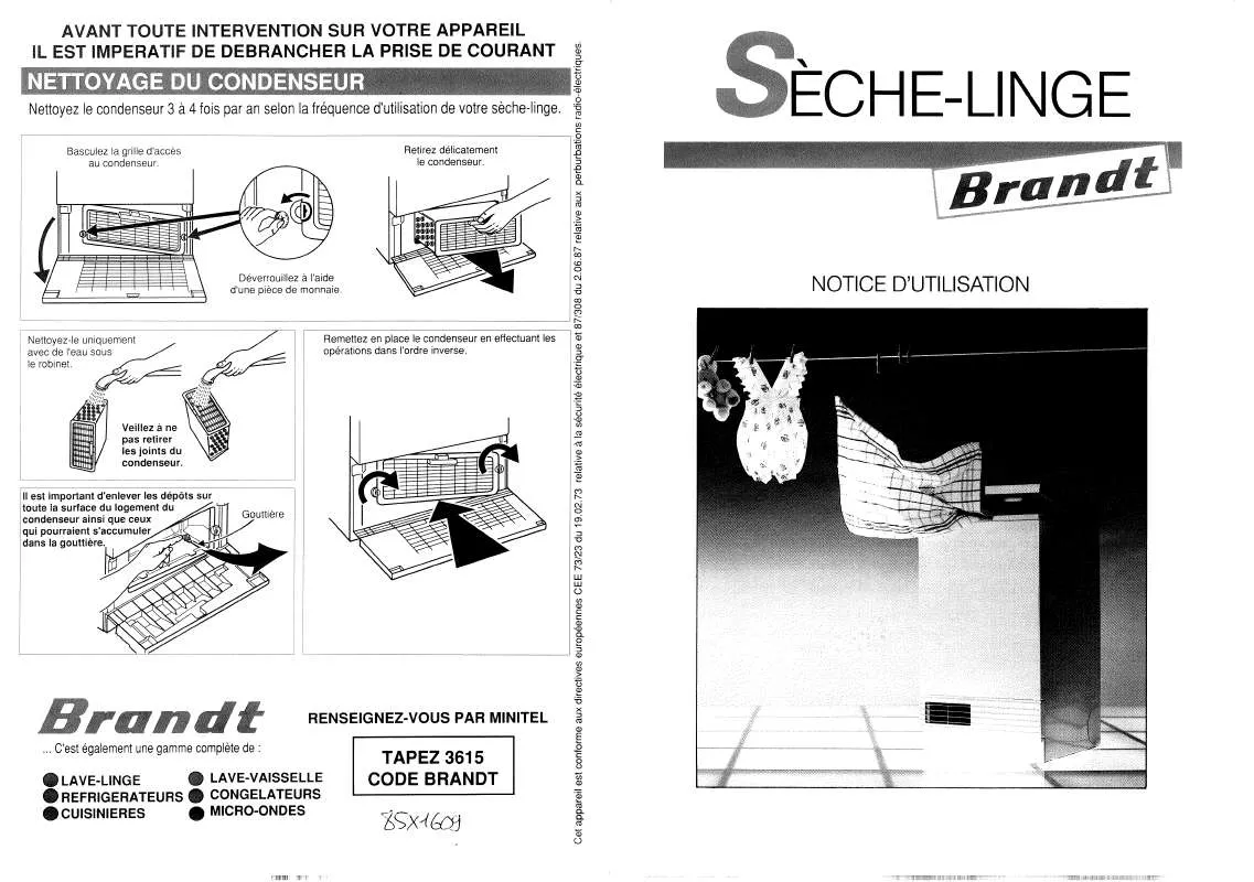 Mode d'emploi BRANDT SCN2400