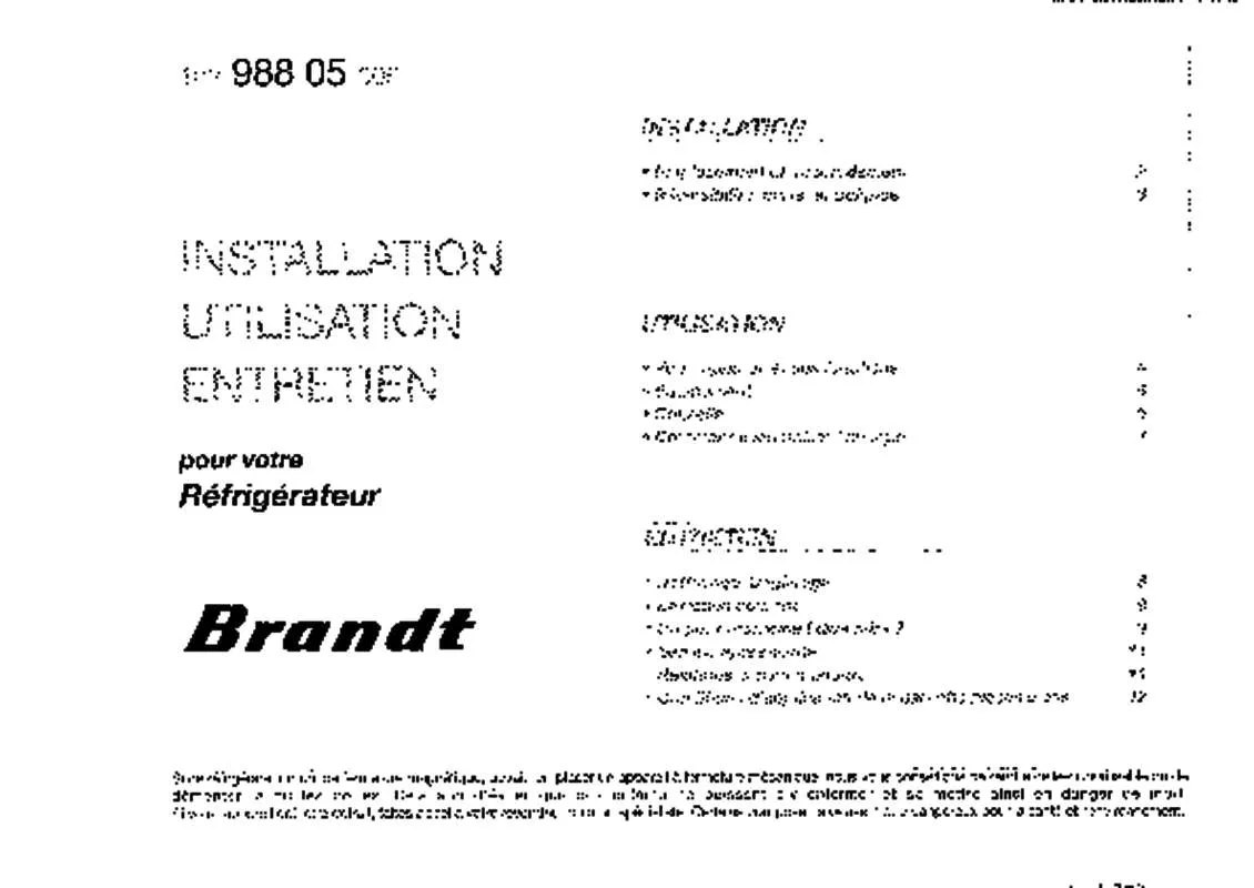 Mode d'emploi BRANDT SD22AMH