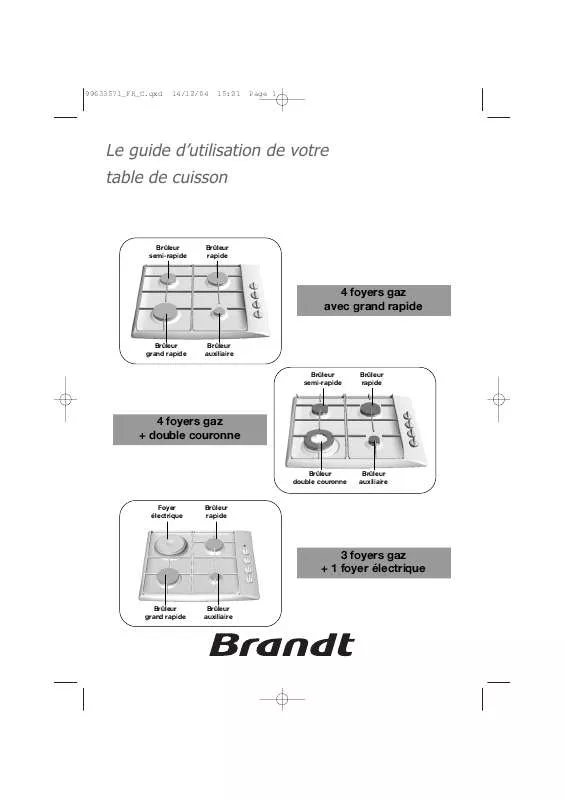 Mode d'emploi BRANDT TE516XS1