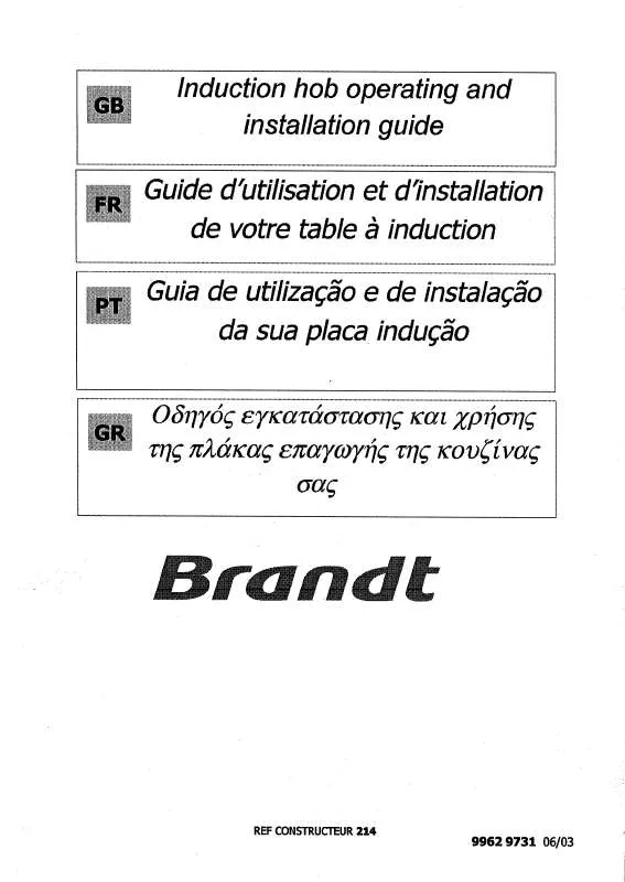 Mode d'emploi BRANDT TI300BS1