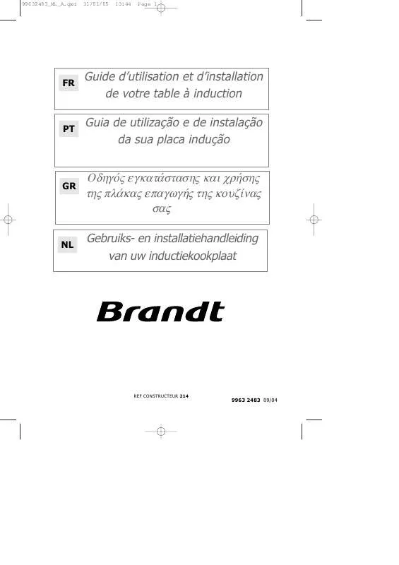 Mode d'emploi BRANDT TI382BT1