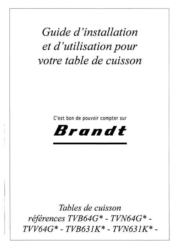 Mode d'emploi BRANDT TVB631K