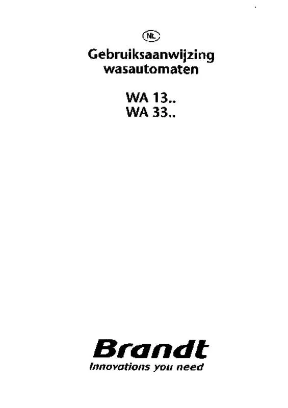 Mode d'emploi BRANDT WA3314