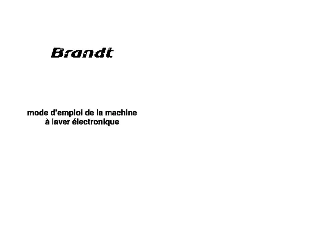 Mode d'emploi BRANDT WFC0615F