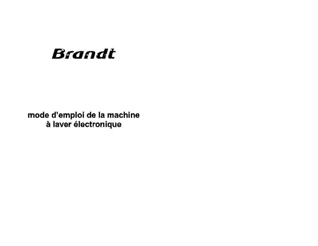 Mode d'emploi BRANDT WFE0862K