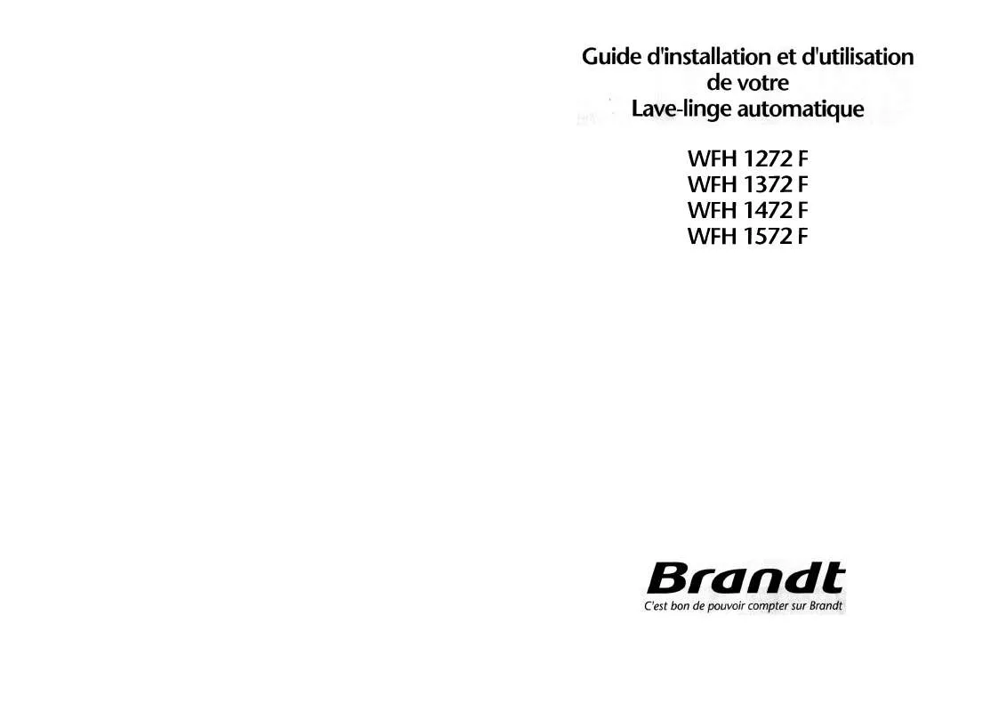 Mode d'emploi BRANDT WFH 1372F