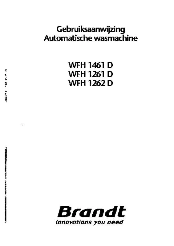 Mode d'emploi BRANDT WFH1261D