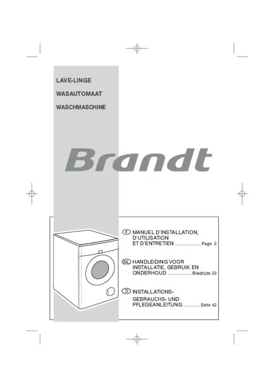 Mode d'emploi BRANDT WFH1266D