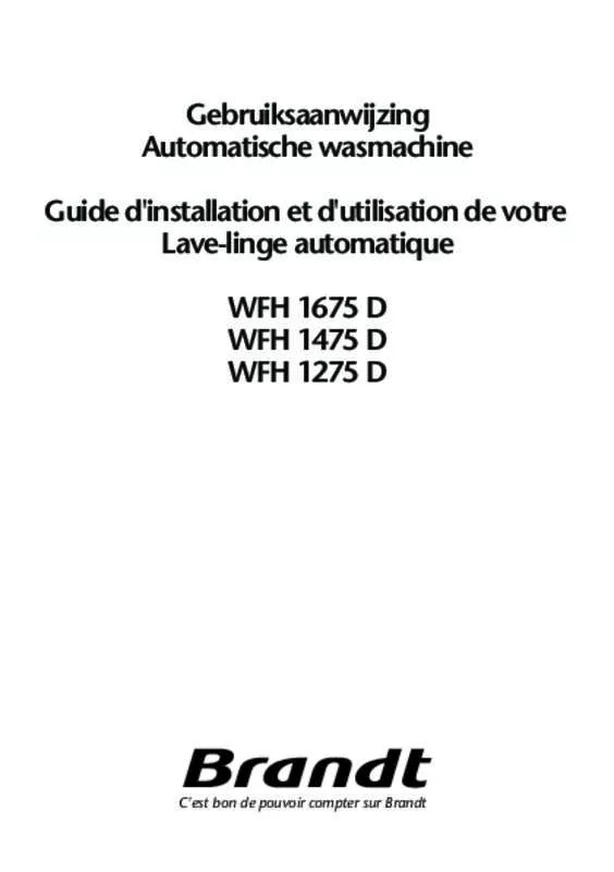 Mode d'emploi BRANDT WFH1275D