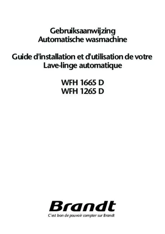 Mode d'emploi BRANDT WFH1565D