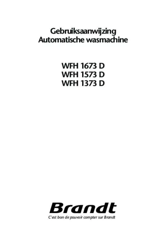 Mode d'emploi BRANDT WFH1673D