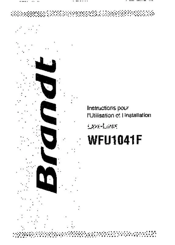 Mode d'emploi BRANDT WFU1041F