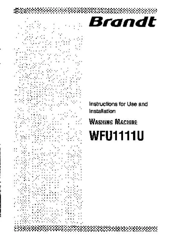 Mode d'emploi BRANDT WFU1111U