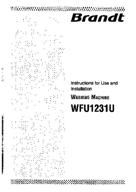 Mode d'emploi BRANDT WFU1231U