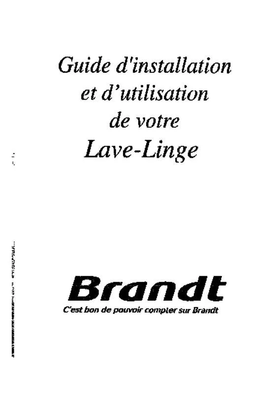 Mode d'emploi BRANDT WTM1133F