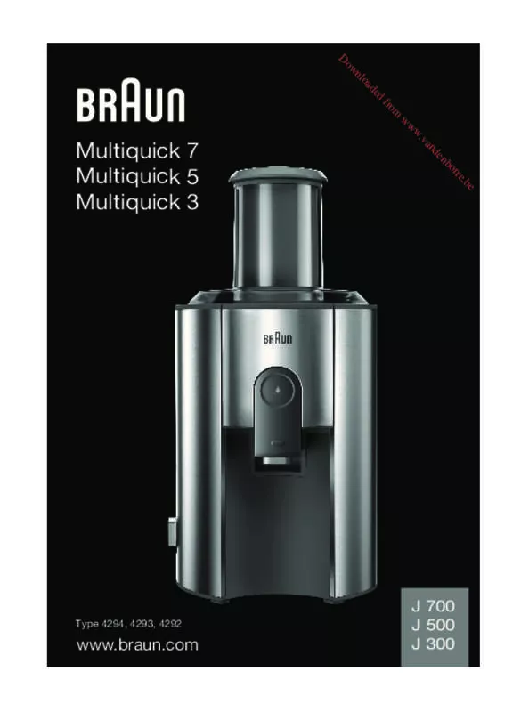 Mode d'emploi BRAUN J500 - MULTIQUICK 5