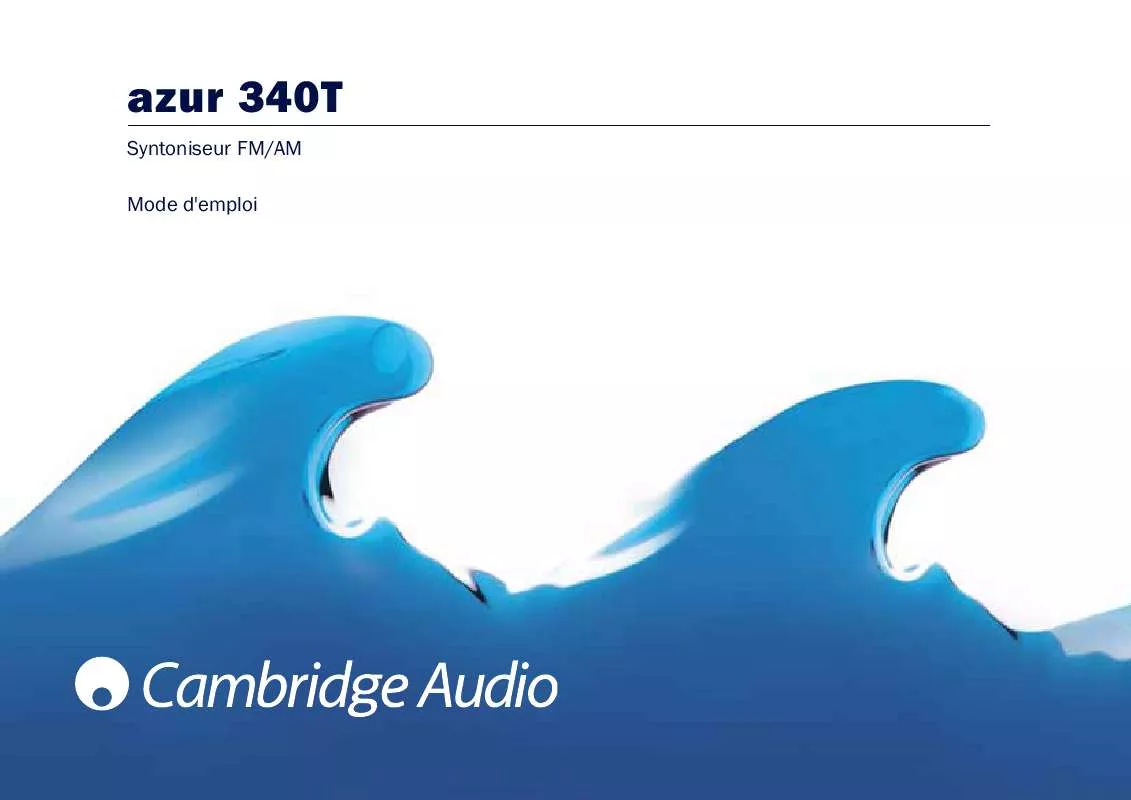 Mode d'emploi CAMBRIDGE AUDIO AZUR 340T