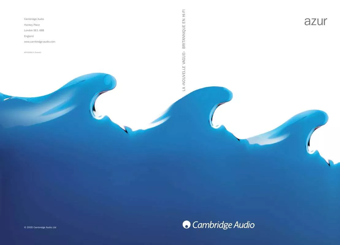 Mode d'emploi CAMBRIDGE AUDIO AZUR