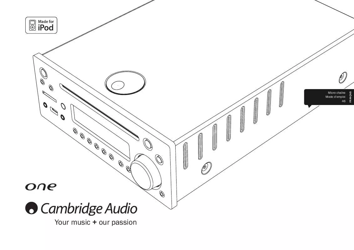 Mode d'emploi CAMBRIDGE AUDIO ONE DX1