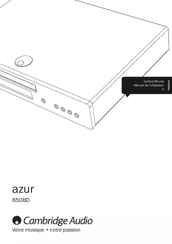 Mode d'emploi CAMBRIDGE AZUR 650BD