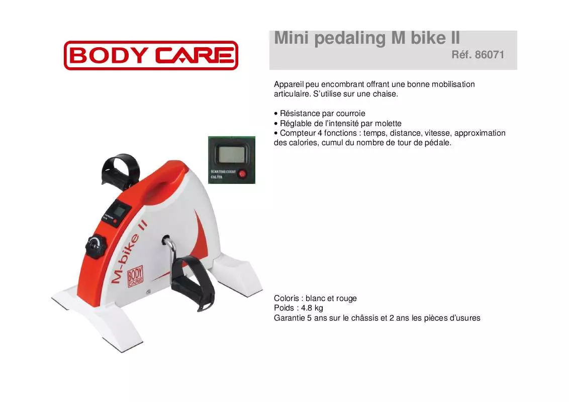 Mode d'emploi CARE FITNESS MINI PEDALING M BIKE II