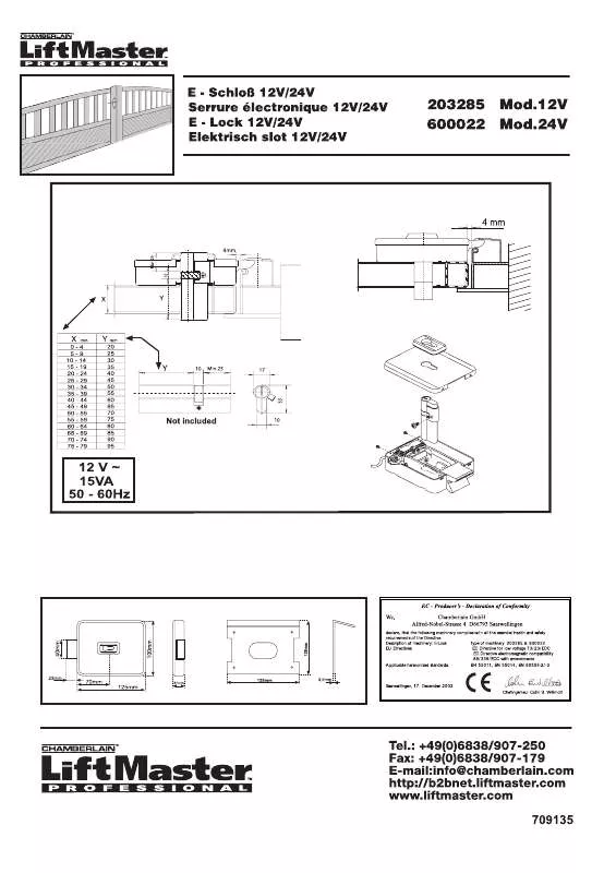 Mode d'emploi CHAMBERLAIN 600022